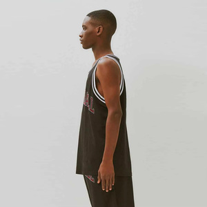 Men's Black <b>Mesh</b> Basketball Jersey With <b>Rhinestone</b> Lettering Sleeveless Tank <b>Top</b> Breathable Sportwear Regular Fit - Product Image 4