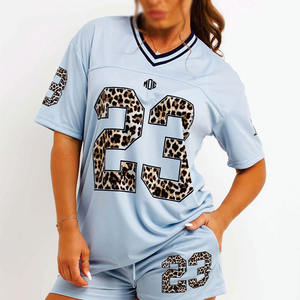 Camisetas de Fútbol Americano y Rugby Personalizables para Mujer, Transpirables, 100% Poliéster, Diseño de Leopardo, Ropa con Estampado de la Selección Nacional de EE. UU. - Product Image 1