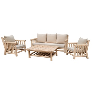 Muebles de Indonesia, Juego de Sofás Modernos para Exteriores, Uso en Exteriores, Madera de Teca Sólida, Diseño Natural y Confortable para Jardín - Product Image 1