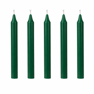 Bougies droites vertes faites à la main de 4 pouces en cire de paraffine pour églises, temples, décoration intérieure et Noël - Product Image 1