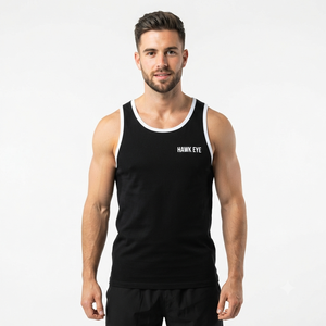 <b>Men's</b> Cotton and Spandex Gym Tanktop Bodybuilding Vest tank Top Ribbed <b>Singlets</b> <b>for</b> <b>Men</b> - Product Image 1