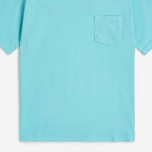 Camiseta de Algodón Turquesa para Hombre, Corte Regular, Cuello Redondo, Manga Corta, Informal, Color Sólido, Tejido de Punto Jersey, Teñido Liso - Product Image 2