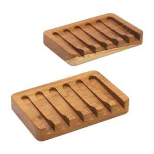 Jabonera Ovalada de Madera Natural con Patas, Soporte Ecológico para Jabón en Barra, Bandeja de Drenaje, Accesorios de Baño para Hotel, Venta al por Mayor - Product Image 3