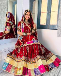 Traditional Embroidered Bridal Lehenga Choli with Dupatta <b>Velvet</b> Style Dress for Wedding Party Women - Product Image 2