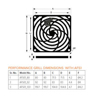 Interruptor de Flujo de Aire Axis AFS01 NC, Interruptor Mecánico Ligero, Rango de Flujo Ajustable, Plástico de Alto Rendimiento, Rejilla de 120 mm, 180 V CC/CA - Product Image 3