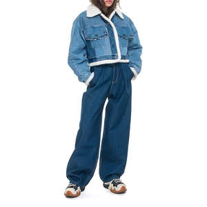 Vestes en jean tricotées de haute qualité pour femmes, vêtements d'extérieur décontractés pour l'hiver, logo/couleur personnalisés, respirantes, confortables, écologiques - Product Image 5