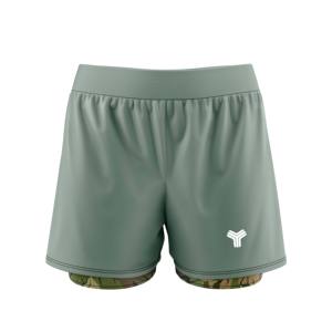 Pantalones Cortos para Hombre 2 en 1 de Doble Capa, Tela Oxford 100% Algodón, Estilo Gótico, Cintura Elástica Alta, Transpirables y Ecológicos - Product Image 1