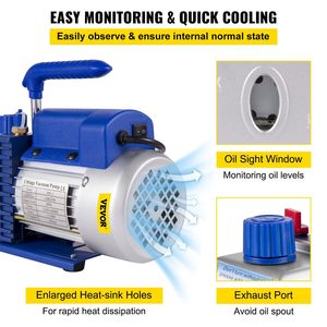 Bomba de Succión para Sistemas HVAC 4.8CFM 1/4 HP de Una Etapa, Kit de Manómetros de Vacío 5PA Ultimate, R410A R134A R22 - Product Image 6