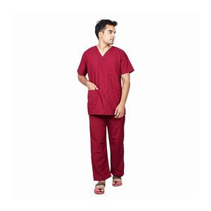Professional Men's Medical Scrub <b>Set</b> V-Neck Hospital Uniform Surgical <b>Doctor</b> Nurse Workwear Breathable Healthcare Scrub Suit - Product Image 4