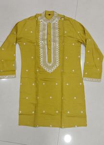 Conjunto de Kurta y Pijama de Seda Romana Bordada para Hombre, Ideal para Bodas y Festivales, Ropa Tradicional para Hombres y Niños - Product Image 3