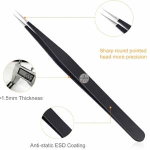 ชุดแหนบสแตนเลสคมกริบ 3 ชิ้น พร้อมด้ามจับพลาสติกป้องกันไฟฟ้าสถิต สำหรับใช้กับเส้นผม - Product Image 5