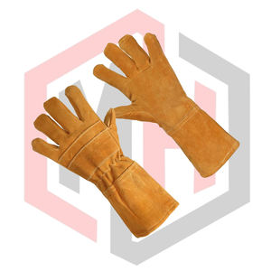 Gants de soudeur en cuir fendu, résistants à la chaleur, 16 pouces, sans silicone, pour soudeurs TIG/MIG, barbecues, pompiers, anti-coupure - Product Image 2
