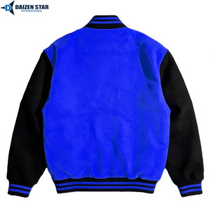 Daizen Star Men's Varsity Jacket Yellow Black Sleeve Solid Color Turn-down Collar Polyester Cotton Autumn Wear Casual Style - Product Image 6