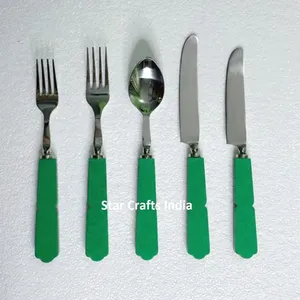 2026 Exclusive Sale Stainless Steel & Resin Vintage Designer Handle 2 Spoon 1 Knife 2 Fork Cutlery Set for Home & Hotel Use - Product Image 6