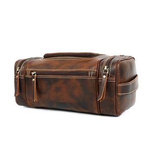 Trousse de toilette vintage de taille moyenne avec fermeture éclair, étui à cosmétiques durable avec poignée souple - Product Image 2