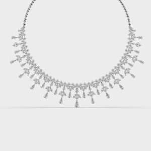 Designer 18KT Gold Plated Lab Created Diamond IGI Certified <b>Statement</b> <b>Necklace</b> | Premium Bridal Wedding Engagement Jewelry - Product Image 1