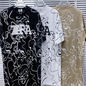 T-shirts pour hommes en polyester imprimés floraux, styles variés, en stock, impression sérigraphique, anti-froissement, t-shirt en coton pour hommes - Product Image 5