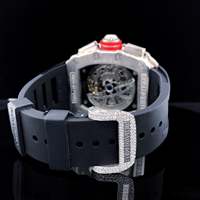Reloj de Lujo para Hombre, Diseño Esqueleto con Diamantes, Correa de Acero Inoxidable, Movimiento de Cuarzo, Cronógrafo, Marca Seiko