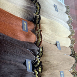 Cabello Humano Virgen Vietnamita Rusahair al por Mayor, Rubio Liso, Cutícula Alineada, Súper Doble Trama, Sin Permanente, Extensiones - Product Image 2