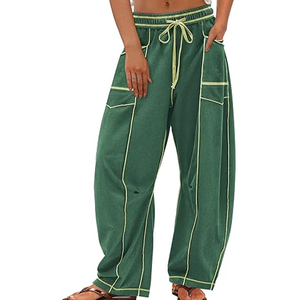 Pantalones Cargo Ligeros para Mujer, Pantalones Deportivos de Pierna Ancha, Cintura Alta con Cordón, Ropa Casual de Calle, Pantalones de Descanso - Product Image 3