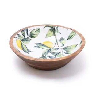 Juego de Cuchara y Tazón para Ensalada de Madera Esmaltada, Impresión Multicolor, Tamaño Personalizable, Diseño Redondo Moderno, Material de Vidrio, Fabricado en India - Product Image 6