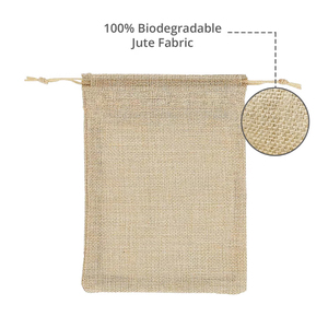 Sac en jute robuste et écologique avec cordon de serrage, production sur mesure en gros pour la vente au détail et les événements - Product Image 4