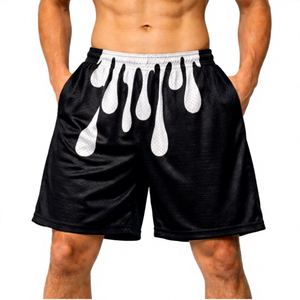 Men Black <b>Shorts</b> Red Print Elastic Waist <b>Quick</b> <b>Dry</b> <b>Shorts</b> - Product Image 4
