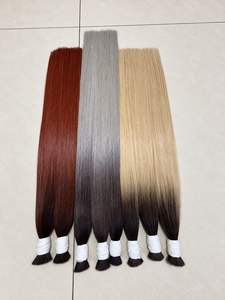 Extensiones de cabello humano gris al por mayor, cortadas de mujeres vietnamitas, para trenzar. - Product Image 4