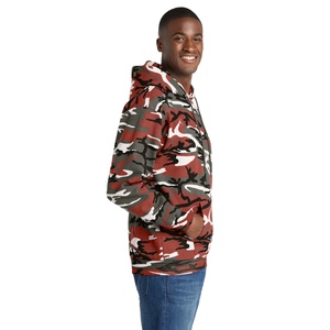 Sudadera con capucha de invierno transpirable de forro polar para hombre, personalizada por fabricantes, estilo urbano, con bordado 3D de pedrería y patrón sólido de camuflaje para hombre - Product Image 3