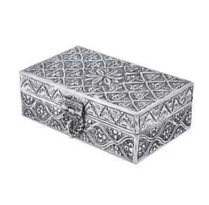 Antique Bronze Metal Jewelry <b>Box</b> Vintage Carved Rose Flower <b>Trinket</b> Organizer Storage Chest Case Wholesale - Product Image 3