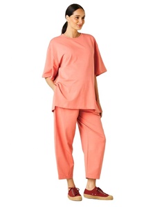 Camisetas informales con estampado personalizado para mujer, camisetas de manga corta de gran tamaño para mujer, camisetas de tela de algodón con cuello redondo, venta al por mayor de OEM - Product Image 2