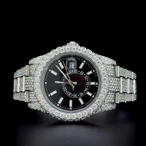 Reloj Deportivo de Lujo para Hombre de 41 mm con Esfera Escarchada, Grandes Diamantes Moissanite, Logotipo Personalizado, Caja de Acero Inoxidable, Colección Hip Hop de Cuarzo - Product Image 1