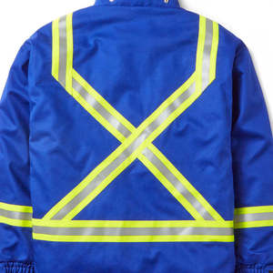 เสื้อแจ็คเก็ตนิรภัยแบบมีฮู้ดทรงหลวมสำหรับฤดูหนาว พร้อมโลโก้ด้านหน้า เสื้อแจ็คเก็ตนิรภัยสำหรับงานที่ต้องการการมองเห็นสูง - Product Image 4