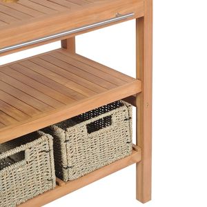 29.1 in Teak tinta unita \ "X 17.7 \" X 29.5 \ "mobile da bagno con 2 cestini - Product Image 5