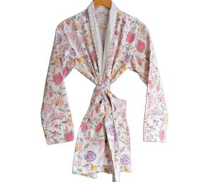 Chaqueta Kantha hecha a mano para mujer, chaquetas Bohemias de manga larga con estampado, talla grande - Product Image 1