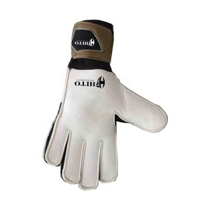 Custom Design Brown and Red German Latex Soccer Full Finger Goalkeeper <b>Gloves</b> 4mm German Flat Palm Latex Emboss Strap - Product Image 6