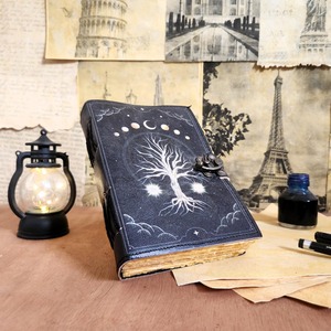 Tree Leather Saddle Stitched A6 <b>Diary</b> Journal with 100 Deckle Edge Sheets (8x6 Inch)-Gift Edition - Product Image 6