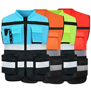 Gilet de sécurité haute visibilité personnalisé avec bandes réfléchissantes, plusieurs poches, unisexe, uniforme de garde, utilisation toutes saisons, sécurité - Product Image 5