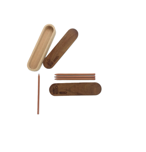 Boîte à stylos en bois, cadeaux promotionnels, artisanat en bois naturel, cadeaux d'affaires, boîte à stylos en bois pour organisateur de bureau - Product Image 1