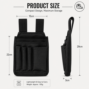 Sac à outils multi-poches robuste, résistant à l'eau, avec sangle réglable, capacité de 200 lb, pour électricien, charpentier, jardinier - Product Image 3