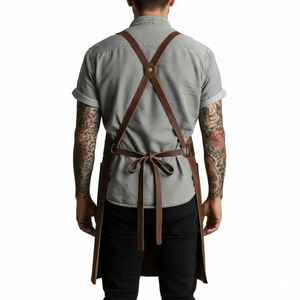 Tablier en cuir de luxe avec ferrures en laiton antique, anti-odeur, robuste, décontracté, de qualité professionnelle, pour le haut de gamme - Product Image 5