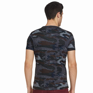 Camiseta de Manga Corta con Estampado de Camuflaje para Hombre, Corte Ajustado, Cuello Redondo, Informal, 100% Algodón, Diseño Transpirable, Camiseta de Moda - Product Image 5