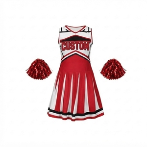 Uniforme de cheerleading personnalisé en gros pour femmes et filles, sans manches, col en V, jupe plissée, accessoires, vêtements de sport d'équipe, tendance danse - Product Image 1
