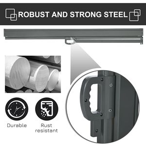Toldo Retráctil para Patio de 10 Pies x 5 Pies con Lona de PVC Negra, Pantalla de Privacidad, Protección Solar, Marco de Aluminio Resistente al Viento - Product Image 5