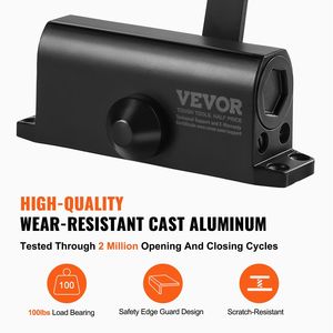 ตัวปิดประตูไฮดรอลิกแบบปรับได้ 100 ปอนด์ สำหรับใช้งานเชิงพาณิชย์และที่อยู่อาศัย พร้อมตัวปรับน้ำหนักประตู - Product Image 5