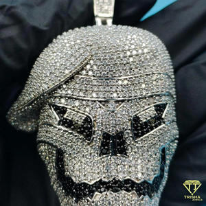 สร้อยคอจี้รูปหัวสัตว์พรีเมียม เงินแท้ 925 ประดับเพชรโมอิสซาไนต์แบบ Iced Out - Product Image 4