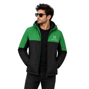 Custom Men's <b>Waterproof</b> Hooded Puffer <b>Jacket</b> Winter Windproof Insulated Outdoor Thermal Coat Green Black Full Zip <b>Parka</b> OEM ODM - Product Image 1