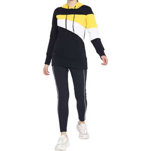 Sweat à capuche pour femme, streetwear, en molleton de coton, hiver, à carreaux, brodé, doublé, teint en pièce, 280g, grande taille, respirant, écologique - Product Image 4