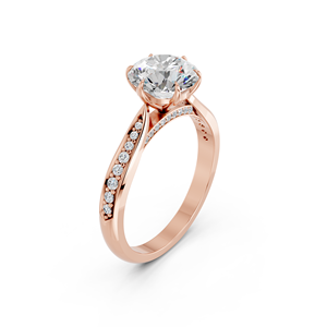 Bague de fiançailles de luxe pour femme ZOTA JEWEL en or rose 14 carats avec diamant de laboratoire de 1 carat taille brillant et diamants latéraux, certifiée IGI, cadeau - Product Image 4
