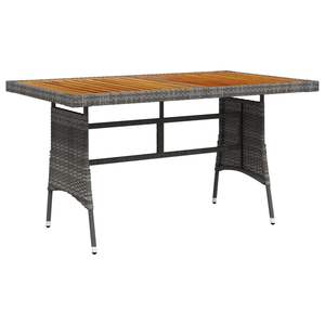 Solid Acacia <b>Wood</b> & Poly Rattan Patio <b>Table</b> 51.2"x27.6"x28.3" Gray <b>Outdoor</b> Furniture - Product Image 1